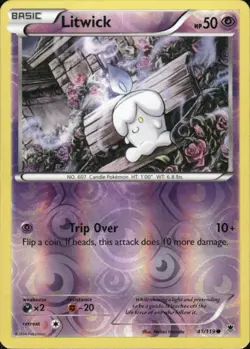 LITWICK 41/119 PHANTOM FORCES COMMON REVERSE HOLO POKEMON MIDORI HARADA - Image 1