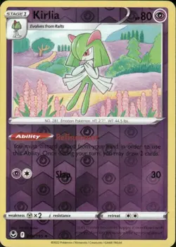 KIRLIA 068/195 SILVER TEMPEST UNCOMMON REVERSE HOLO POKEMON YUKIKO BABA - Image 1