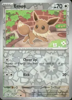 EEVEE 166/197 OBSIDIAN FLAMES COMMON REVERSE HOLO POKEMON RYOMA URATSUKA - Image 1