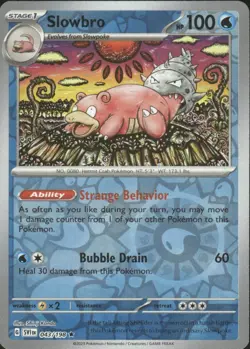 SLOWBRO 043/198 SCARLET & VIOLET RARE REVERSE HOLO POKEMON SHINJI KANDA - Image 1