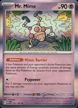 MR. MIME 122/165 151 RARE HOLO POKEMON OOYAMA - Image 1