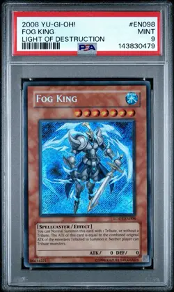 2008 Yu-Gi-Oh! Fog King LODT Unlimited Secret Rare PSA 9 - Image 1