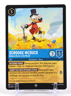 Disney Lorcana TCG Into the Inklands Scrooge McDuck 154/204 Super Rare Regular - Image 1