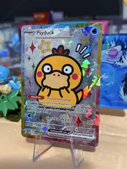 Derpy Pokemon Fan Made Holo Display Cards - Derpy Psyduck - Give Me A Quack! - Image 3