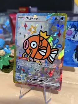 Derpy Pokemon Fan Made Holo Display Cards - Derpy Magikarp - Prized Fish Slpash - Image 1