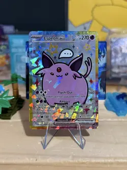 Derpy Pokemon Fan Made Holo Display Cards - Derpy Espeon - Psychic Eeveelution - Image 1