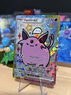 Derpy Pokemon Fan Made Holo Display Cards - Derpy Espeon - Psychic Eeveelution - Image 3