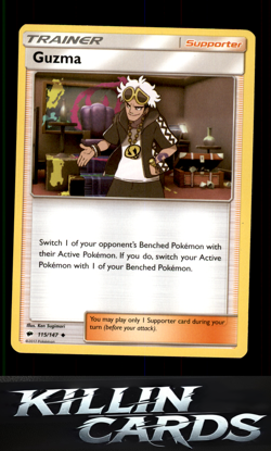 Guzma 115/147 Pokemon Uncommon SM - Burning Shadows Card NM - Image 1