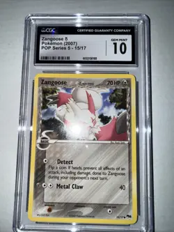 CGC 10 Pokemon Zangoose (Delta Species) 015/017 POP Series 5 Non Holo Low Pop 38 - Image 1