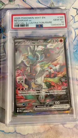 PSA 10 Gem Mint Reshiram ex 166/086 Graded 2025 Pokemon English WHT SIR - Image 1