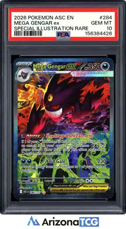 Pokemon 2026 Mega Gengar ex 284/217 SIR Ascended Heroes GEM MINT PSA 10 - Image 1
