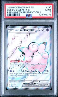 2025 POKEMON SVP EN-SV BLACK STAR PROMO 195 LILLIE'S CLEFAIRY EX PSA 9 - Image 1