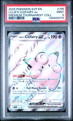 2025 POKEMON SVP EN-SV BLACK STAR PROMO 195 LILLIE'S CLEFAIRY EX PSA 9 - Image 2