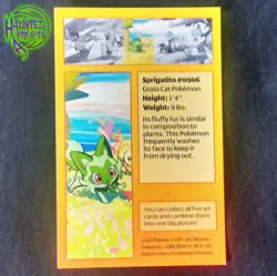 Sprigatito #0906 Card and Sticker Set - NM 2023 Pokemon TCG - Mini Tin Puzzle - Image 3