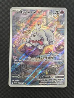 Pokemon TCG Greavard Scarlet & Violet Base Set Holo Card 214/198 Illustration - Image 1