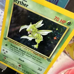 1st Edition Scyther - 1999 WOTC POKEMON - JUNGLE #10/64 - HOLO - FIRST EDITION - Image 3