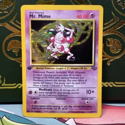 Mr. Mime 6/64 Rare Jungle Holo Foil 1st First Edition Pokemon LP - Image 1