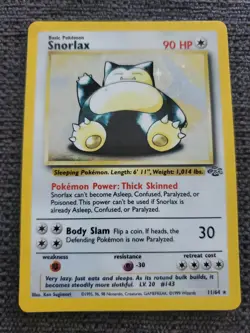 Pokemon TCG Snorlax Jungle 11/64 Holo Rare - Image 1