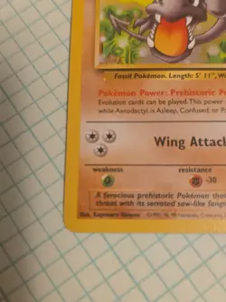 Aerodactyl 16/62 Non-Holo Rare Fossil Pokemon TCG Card WOTC 1999 NM - Image 2