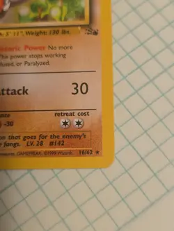Aerodactyl 16/62 Non-Holo Rare Fossil Pokemon TCG Card WOTC 1999 NM - Image 5