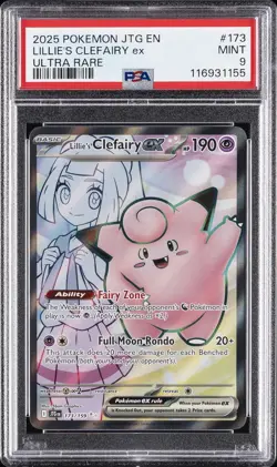 2025 POKEMON JTG EN-JOURNEY TOGETHER ULTRA RARE #173 LILLIE'S CLEFAIRY EX PSA 9 - Image 1