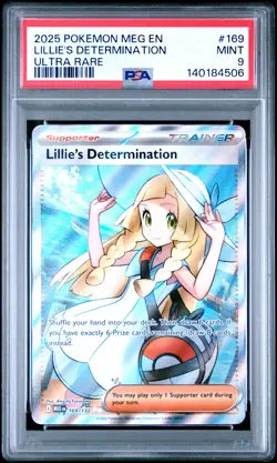 2025 POKEMON MEG EN-MEGA EVOLUTION ULTRA RARE #169 LILLIE'S DETERMINATION PSA 9 - Image 1