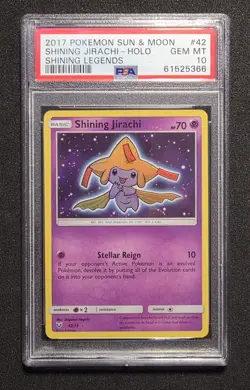 2017 POKEMON SUN & MOON SHINING LEGENDS #42 SHINING JIRACHI-HOLO PSA 10 - Image 1