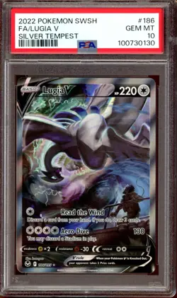 PSA 10 GEM MINT Lugia V Alt Art 186/195 Silver Tempest Pokemon 2022 - Image 1