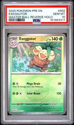 Exeggutor 002 Pokemon Pre En-Prismatic Evolutions Master Ball PSA 10 - Image 1