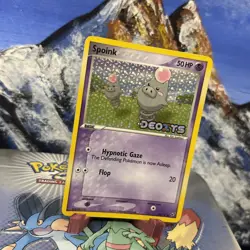 Spoink - 76/107 Pokemon Deoxys - Rev Holo / Stamped LP - Image 2