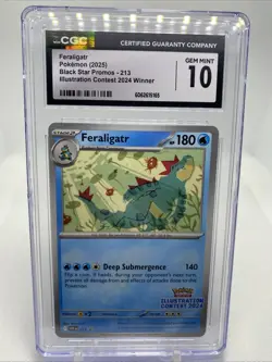 2025 Pokemon SVP EN Illustration Contest 2024 #213 Feraligatr CGC 10 GEM MINT - Image 1
