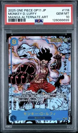 2025 One Piece Japanese Monkey D. Luffy Manga Alt Art OP11-118 PSA 10 - Image 1