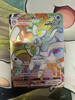 Sylveon VMAX 211/203 Evolving Skies Rainbow Secret Rare Pokemon TCG Card NM - Image 1