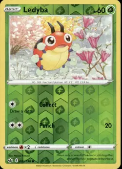 LEDYBA 004/198 CHILLING REIGN C POKEMON REVERSE HOLO KIMURA - Image 1