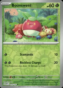 BOUNSWEET 016/197 OBSIDIAN FLAMES COMMON REVERSE HOLO POKEMON KURATA SO - Image 1