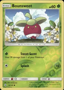 BOUNSWEET 18/149 SM BASE SET COMMON REVERSE HOLO POKEMON - Image 1