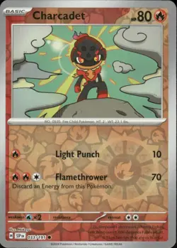 CHARCADET 033/191 SURGING SPARKS COMMON REVERSE HOLO POKEMON MEKAYU - Image 1