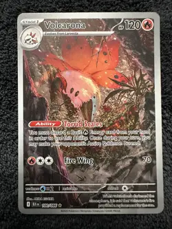 VOLCARONA 100/086 SV: BLACK BOLT ILLUSTRATION RARE HOLO 2025 POKEMON TCG - Image 1