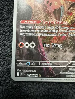 VOLCARONA 100/086 SV: BLACK BOLT ILLUSTRATION RARE HOLO 2025 POKEMON TCG - Image 5