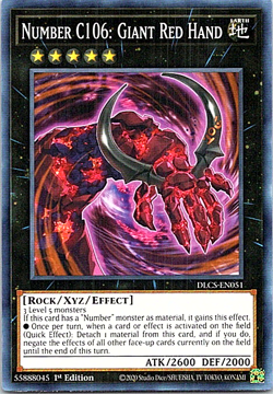 Number C106: Giant Red Hand DLCS-EN051 Yu-Gi-Oh! 1st Edition Near Mint - Image 1