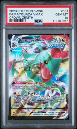 Rayquaza Vmax 101 2023 Pokemon Sword And Shield Crown Zenith PSA 10 - Image 1