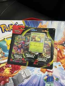 Pokemon Mega Evolution Perfect Order 3-Pack Blister Chikorita Promo Sealed New - Image 1