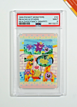 Pokemon PSA 9 Pikachu & Others #22 Sealdass Fancy Graffiti 1999 Japanese - Image 1