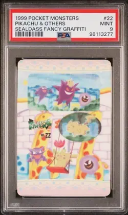 Pokemon PSA 9 Pikachu & Others #22 Sealdass Fancy Graffiti 1999 Japanese - Image 2