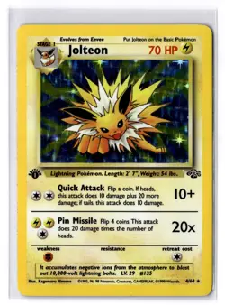 Jolteon Holo 1st Ed. Pokemon Jungle #4 1999 NM-LP - Image 1