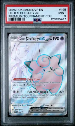 2025 POKEMON SVP EN-SV BLACK STAR PROMO #195 LILLIE'S CLEFAIRY EX PSA 9 - Image 1