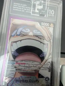 TAG Graded Gem Mint 10 One Piece Monkey.D.Luffy OP09-061 Leader Alt Art Parallel - Image 4