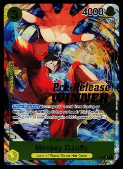 Monkey D Luffy - P-036 - NM - Pre-release Winner - Promo - One Piece - OP1-12 - Image 1