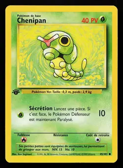 Caterpie 45/102 Common FRENCH 1st Edition Base Set Pokemon Card - Image 1