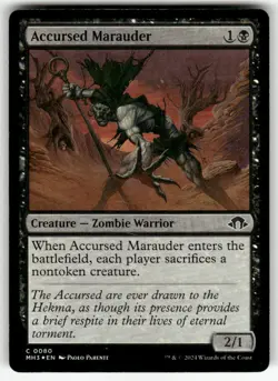 ACCURSED MARAUDER #80 MTG MODERN HORIZONS 3 FOIL - Image 1